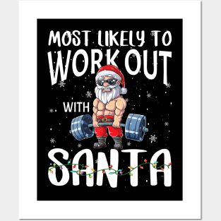 Most Likely To Work Out With Santa Family Christmas Posters and Art